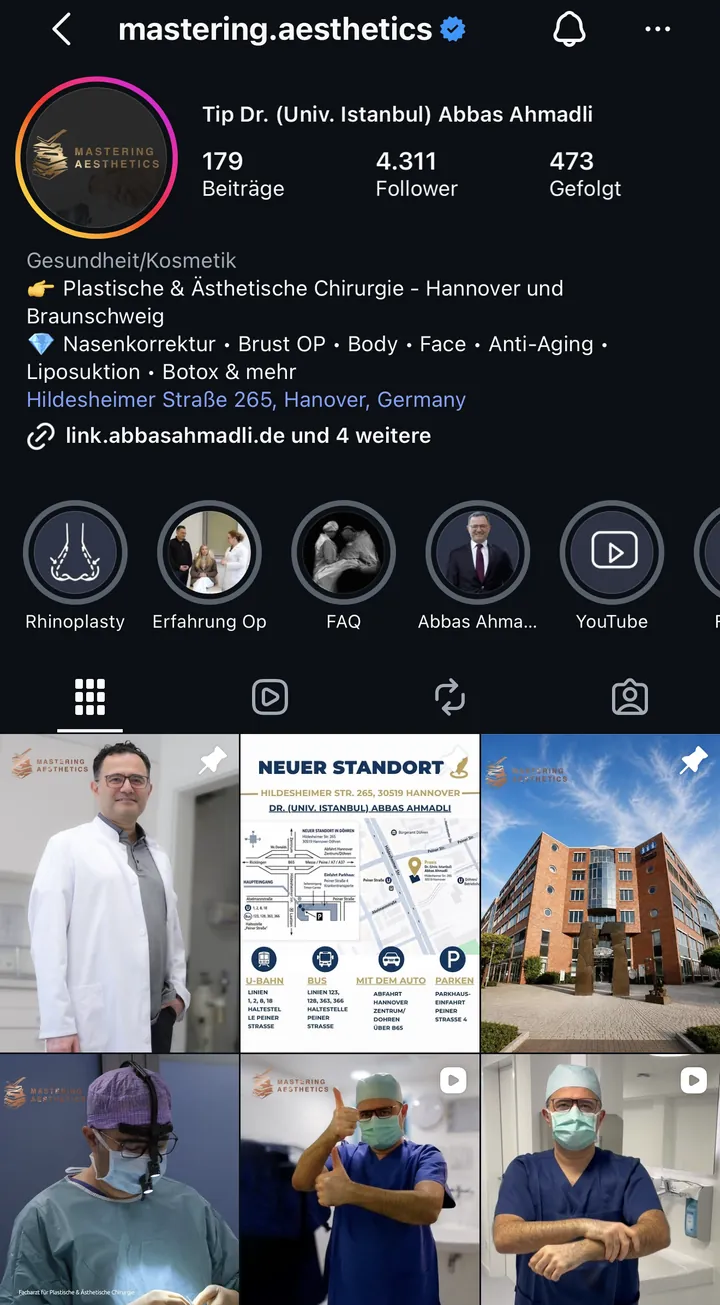 Instagram-Profil @mastering.aesthetics von Mastering Aesthetics
